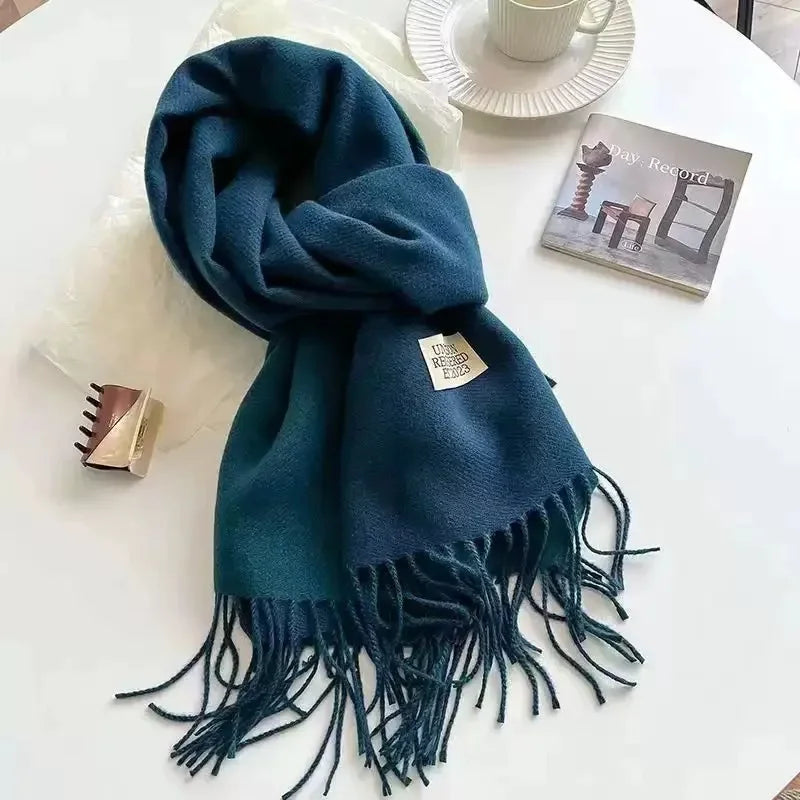 Korean Double-Sided Thermal Fringe Shawl - Unisex