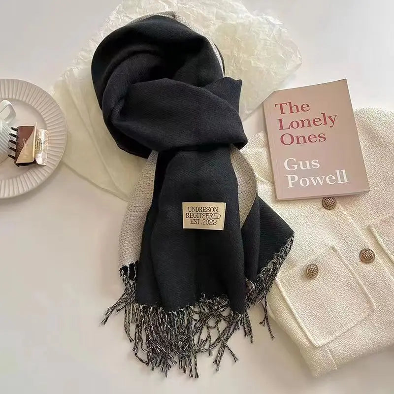 Korean Double-Sided Thermal Fringe Shawl - Unisex