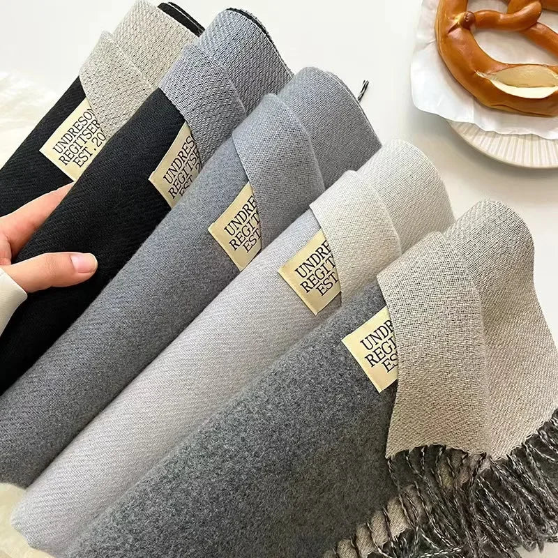 Korean Double-Sided Thermal Fringe Shawl - Unisex