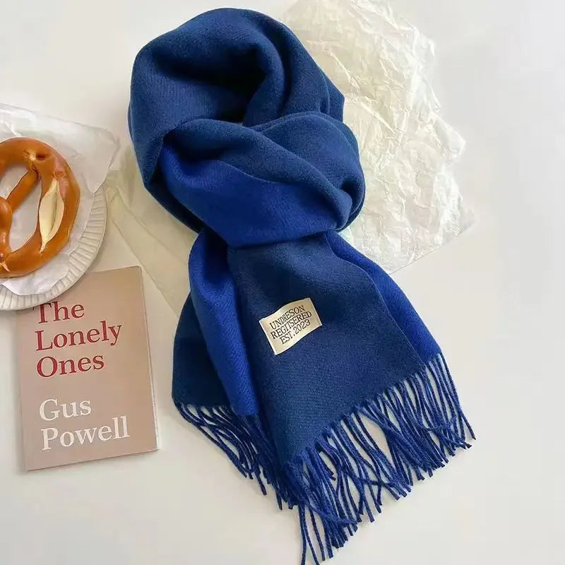 Korean Double-Sided Thermal Fringe Shawl - Unisex