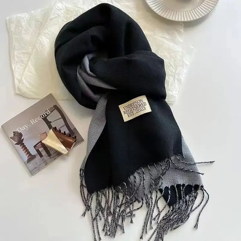 Korean Double-Sided Thermal Fringe Shawl - Unisex