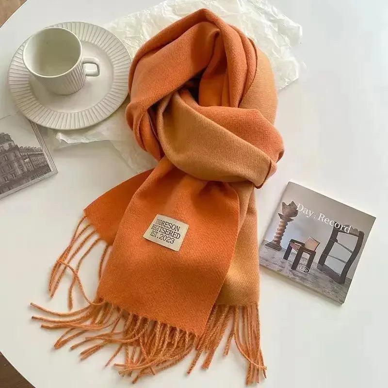 Korean Double-Sided Thermal Fringe Shawl - Unisex