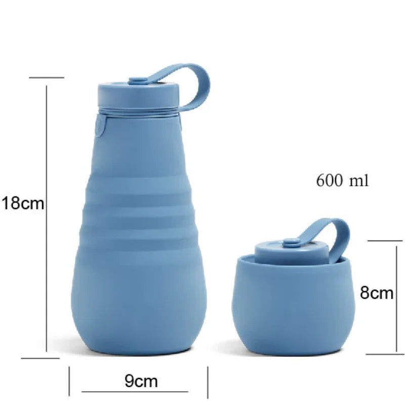 Silicone Collapsible Water Bottle With Belly cup