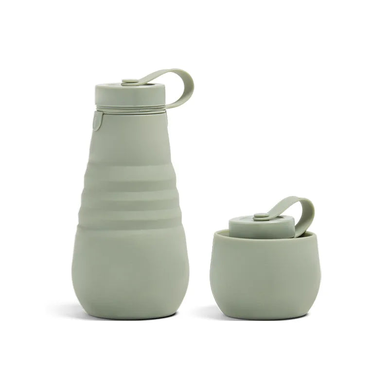 Silicone Collapsible Water Bottle With Belly cup