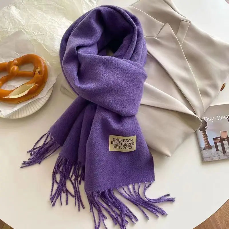 Korean Double-Sided Thermal Fringe Shawl - Unisex