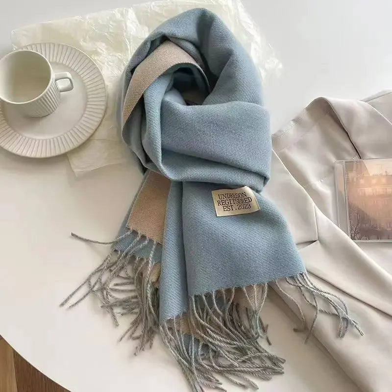 Korean Double-Sided Thermal Fringe Shawl - Unisex