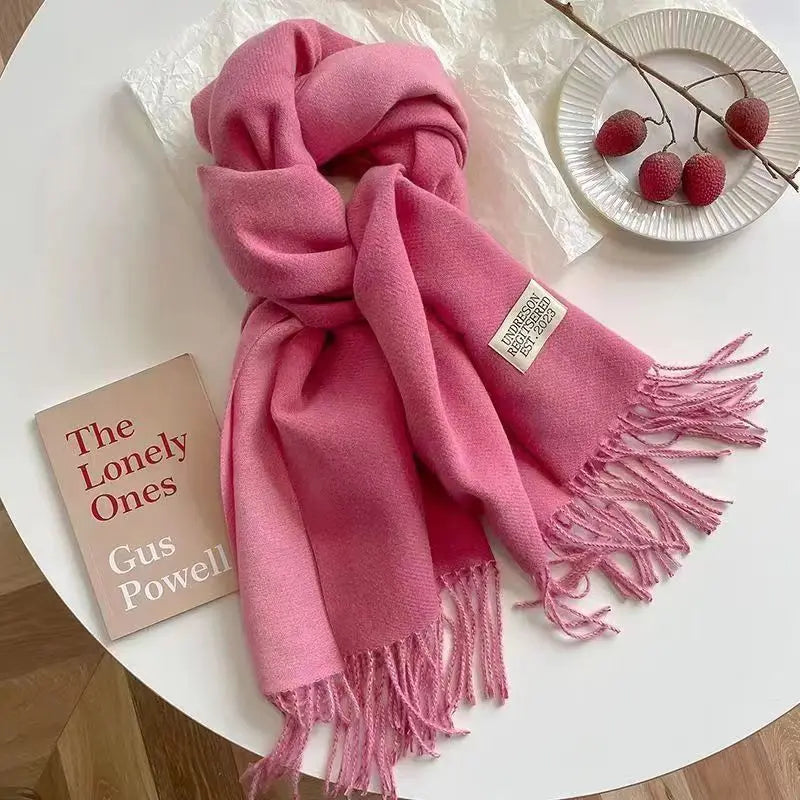 Korean Double-Sided Thermal Fringe Shawl - Unisex