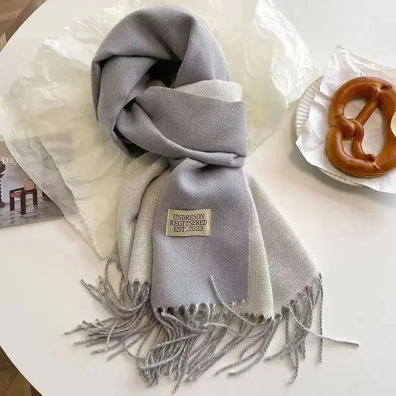 Korean Double-Sided Thermal Fringe Shawl - Unisex