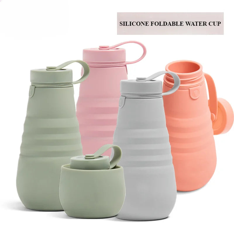 Silicone Collapsible Water Bottle With Belly cup