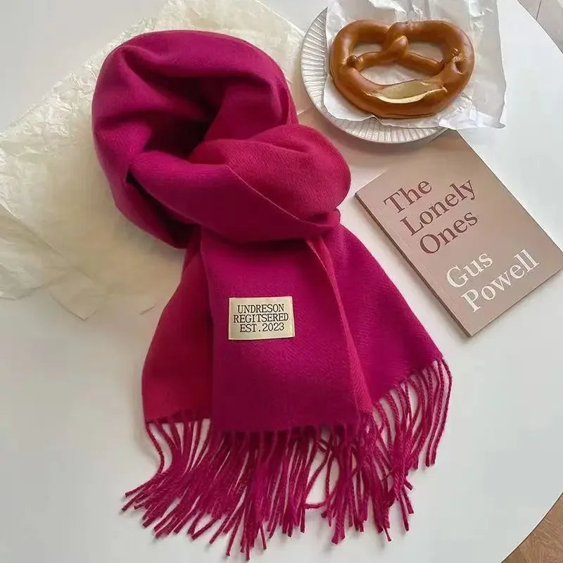 Korean Double-Sided Thermal Fringe Shawl - Unisex