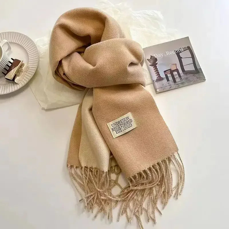 Korean Double-Sided Thermal Fringe Shawl - Unisex