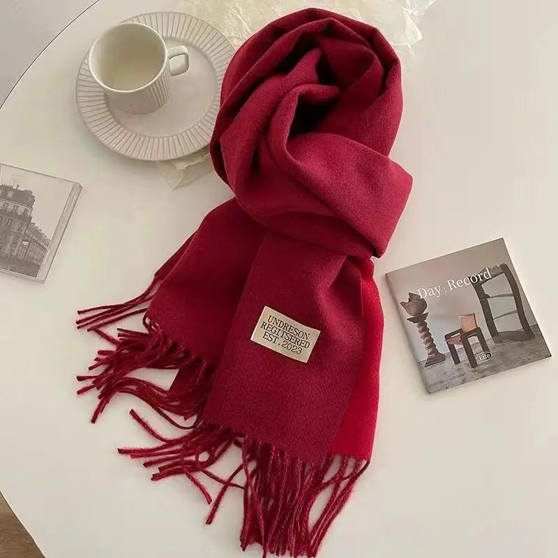 Korean Double-Sided Thermal Fringe Shawl - Unisex