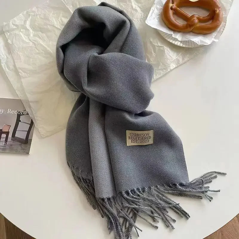Korean Double-Sided Thermal Fringe Shawl - Unisex