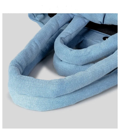 Denim-Puffer Tote Bag