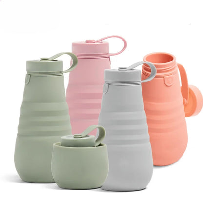 Silicone Collapsible Water Bottle With Belly cup