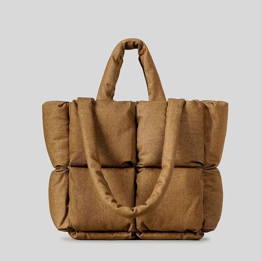 Denim-Puffer Tote Bag