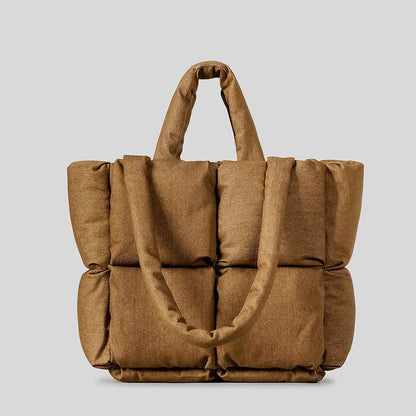 Denim-Puffer Tote Bag