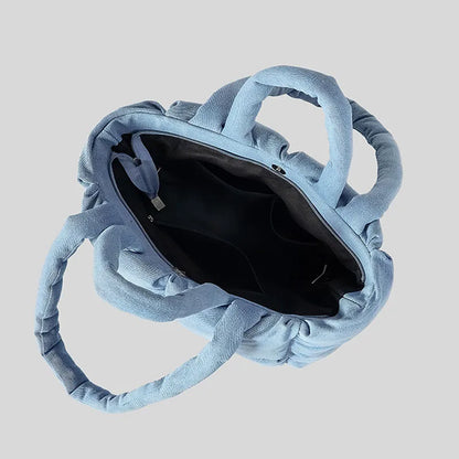 Denim-Puffer Tote Bag