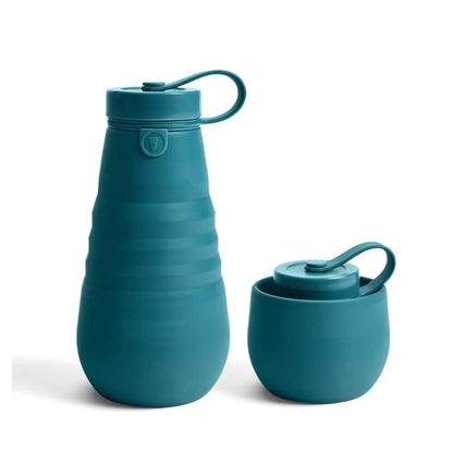 Silicone Collapsible Water Bottle With Belly cup