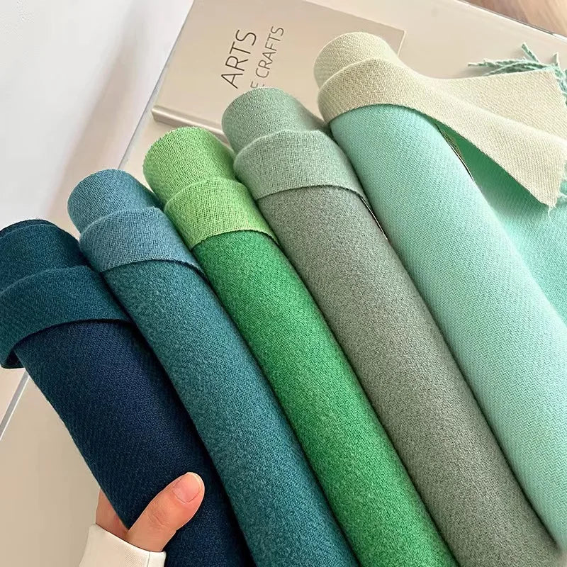 Korean Double-Sided Thermal Fringe Shawl - Unisex