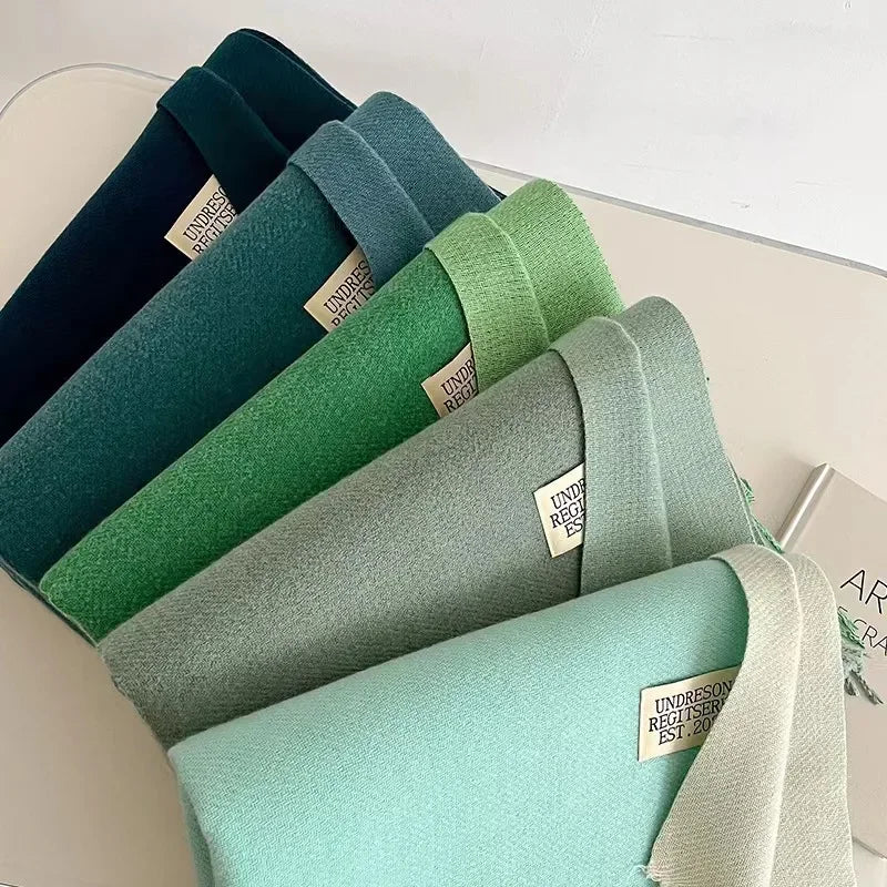 Korean Double-Sided Thermal Fringe Shawl - Unisex