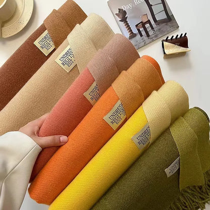 Korean Double-Sided Thermal Fringe Shawl - Unisex